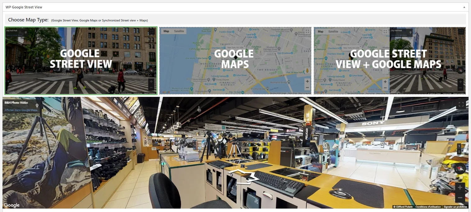 Street View interior — electronics store